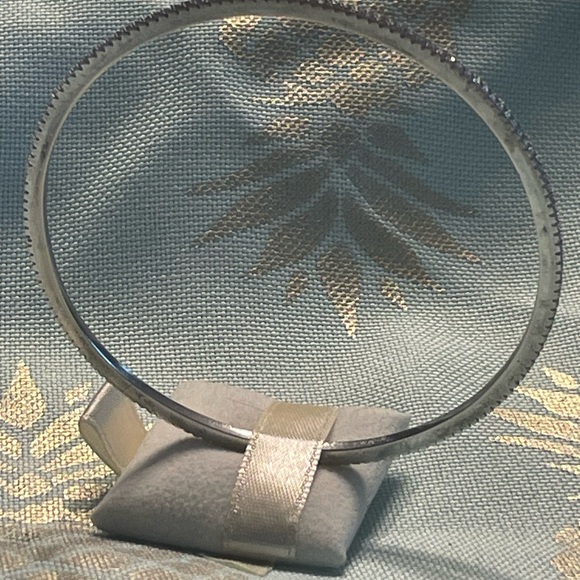 Sterling silver pave bangle bracelet - Picture 2 of 4